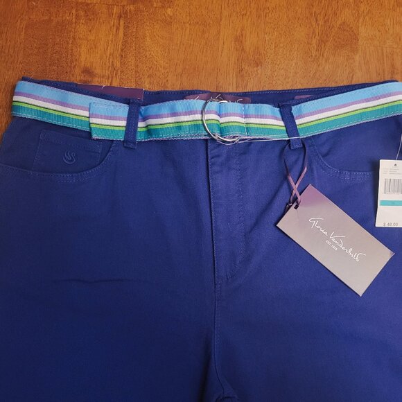 Gloria Vanderbilt ~ Sz “Missy” 16 ~ Blue Capris W/Belt ~ NWT - Picture 4 of 14